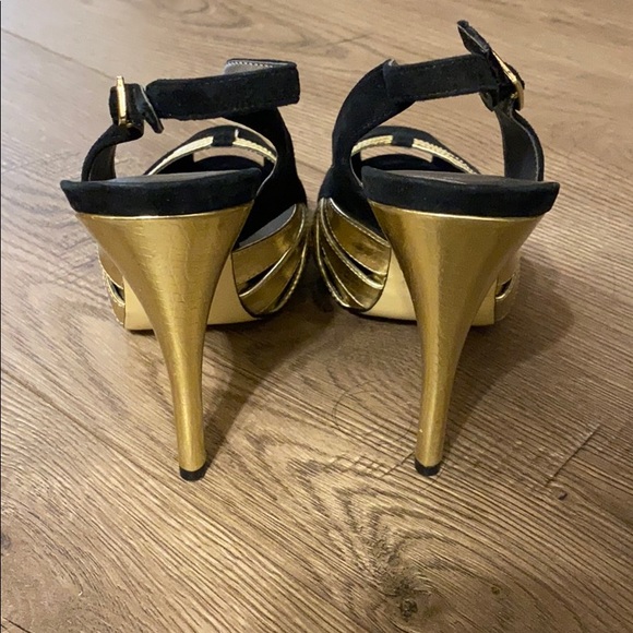 JLO black and gold Sling back heels SIZE 7 - Picture 3 of 5